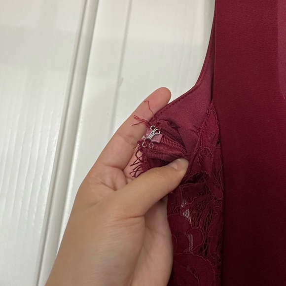 Lulu’s Kiska Burgundy Lace Wide-Leg Jumpsuit | Size M - Picture 8 of 9
